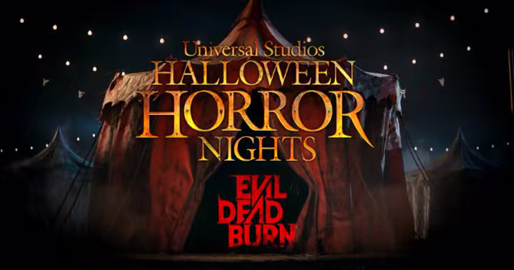 Halloween Horror Nights Evil Dead Burn haunted house artwork