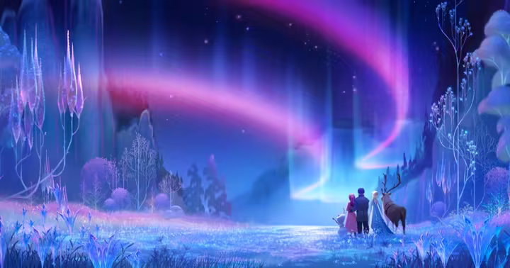 Anna, Elsa, Kristoff, Olaf and Sven in official Frozen 3 concept art
