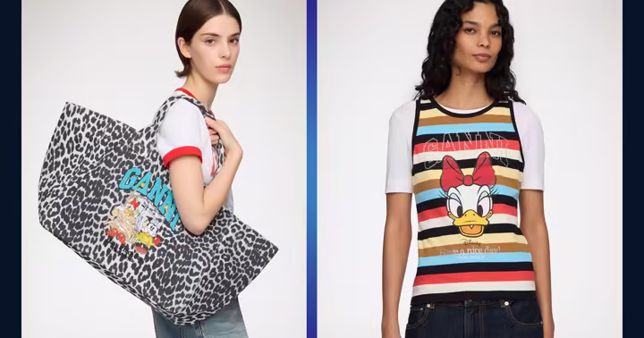 GANNI x Disney Daisy Duck and Minnie Mouse Paris collection artwork