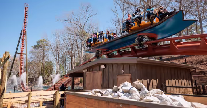 Georgia Gold Rusher coaster train at Six Flags Over Georgia