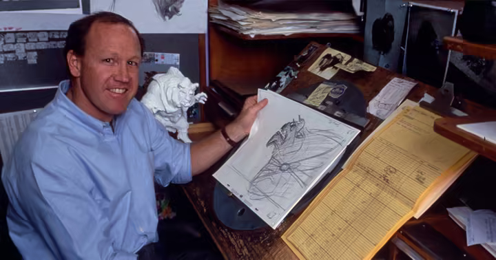 Disney animator Glen Keane at his drawing desk