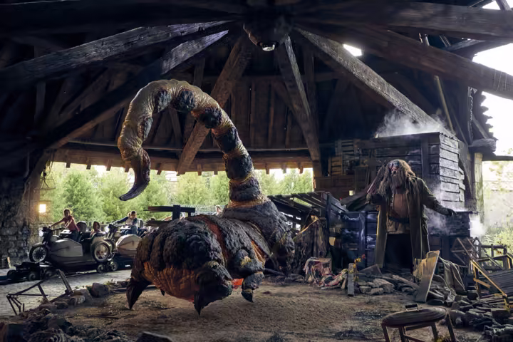 Hagrid and the Blast-Ended Skrewt scene inside Hagrid's Magical Creatures Motorbike Adventure