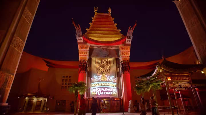 File photo: the Chinese Theatre at Disney’s Hollywood Studios at night.