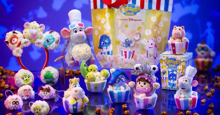 Pixar Popcorn Pop-Up Shop merchandise at Hong Kong Disneyland