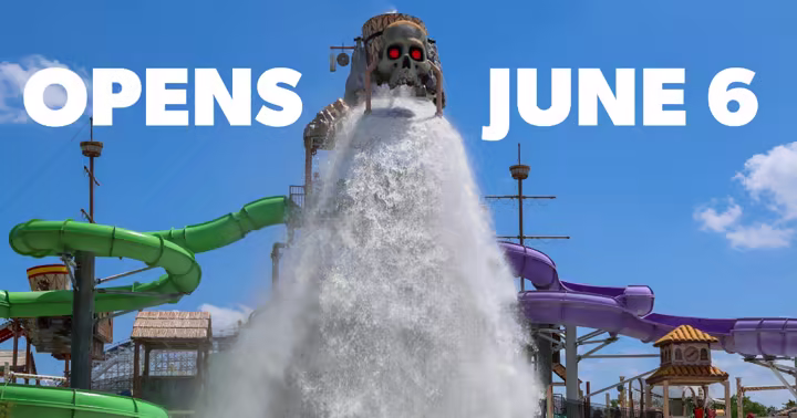 Hurricane Harbor Chicago June 6 opening graphic from Six Flags Great America