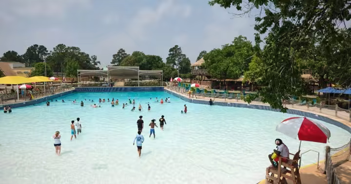 Guests at Hurricane Harbor Splashtown water park