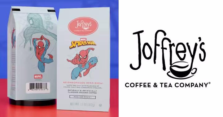 Joffrey's Marvel Spider-Man Neighborhood Hero Brew coffee bag