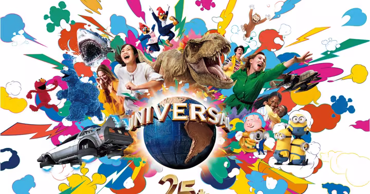Lawson Universal Studios Japan app-stamp campaign artwork with park characters