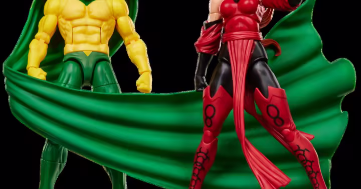 Marvel Legends Vision and Scarlet Witch figures inspired by Avengers: The Crossing