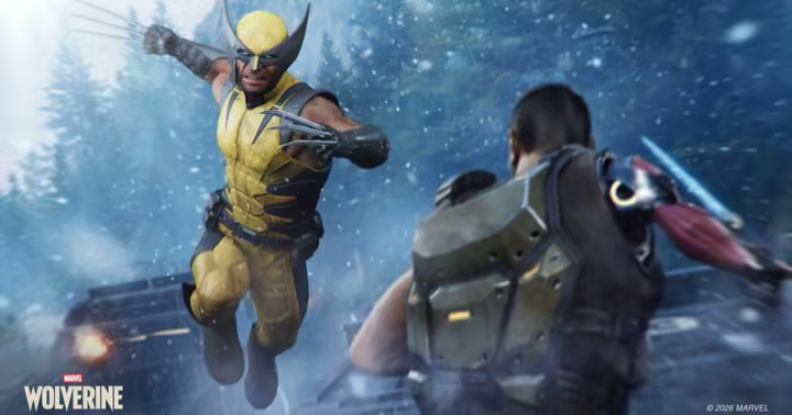 Wolverine lunges at a Reaver on top of a moving truck