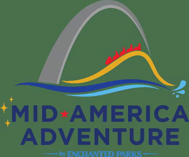 Mid America Adventure logo showing a St. Louis arch, roller coaster and water elements