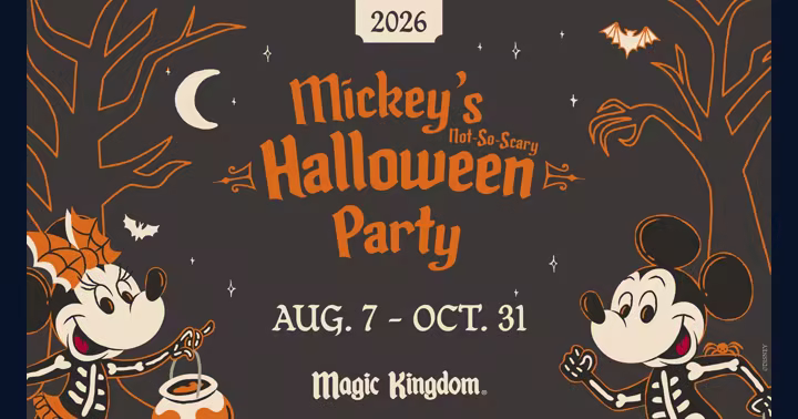 Mickey Mouse and Minnie Mouse in Halloween costumes at Magic Kingdom