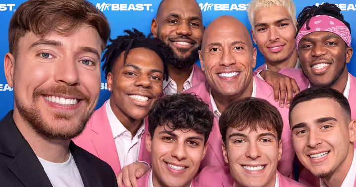 MrBeast with children featured in his 100 wishes video
