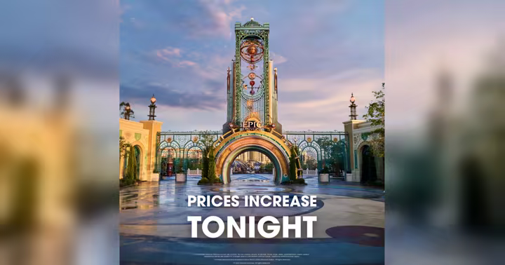 Universal Epic Universe entrance with an Orlando Informer Meetup price deadline announcement