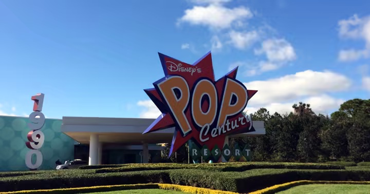 Disney's Pop Century Resort entrance sign at Walt Disney World