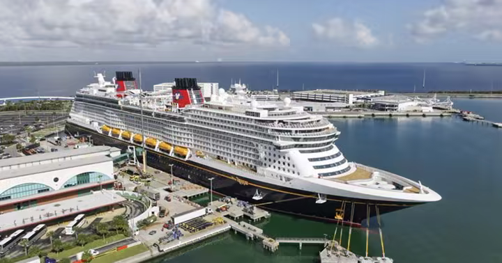 Disney Treasure docked at Port Canaveral