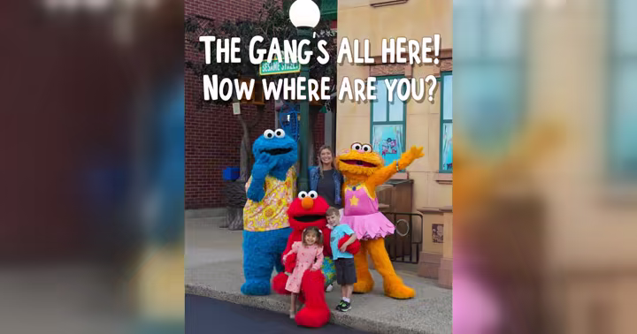 Cookie Monster, Elmo and Zoe welcome a family to Sesame Place Philadelphia