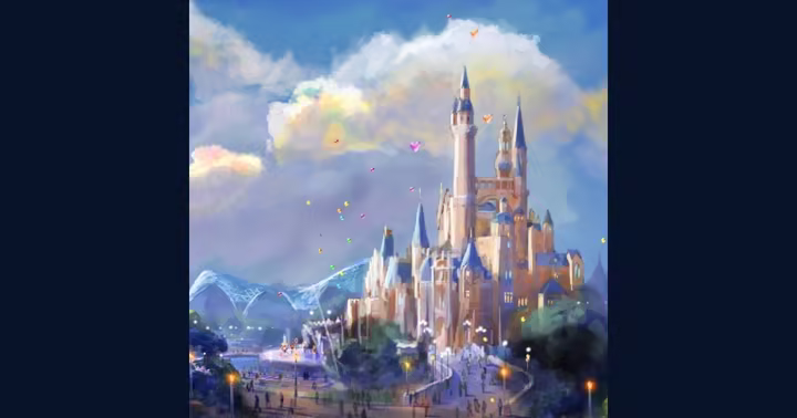 Enchanted Storybook Castle concept art for Shanghai Disney Resort