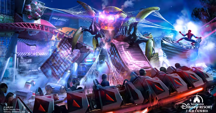 Disney Shares New Look at Shanghai Spider-Man Coaster and Land