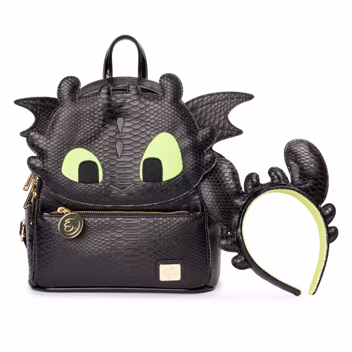 Toothless Loungefly mini backpack and matching headband from Shop Universal