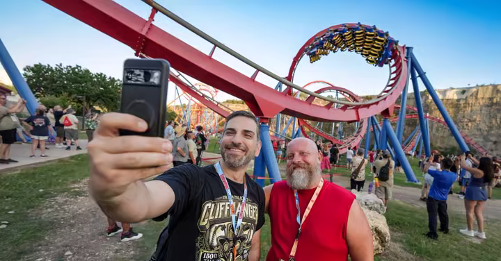 Roller coaster train at Six Flags Fiesta Texas