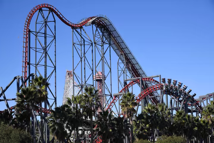 X2 roller coaster at Six Flags Magic Mountain