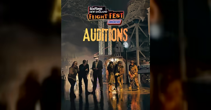 Six Flags New England Fright Fest auditions poster