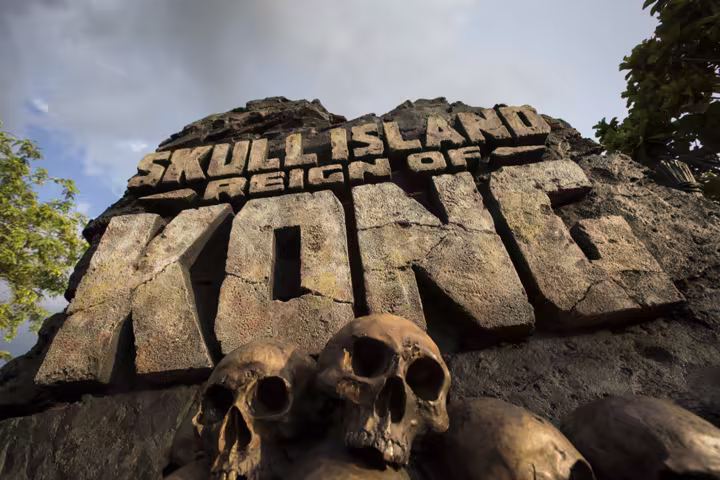 File photo: the Skull Island: Reign of Kong entrance sign.
