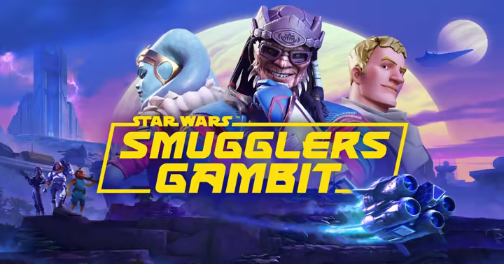 Hondo Ohnaka and Star Wars characters in Smugglers Gambit key art