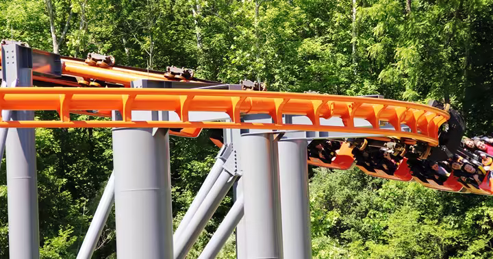 The Bat suspended roller coaster at Kings Island near the former Son of Beast station