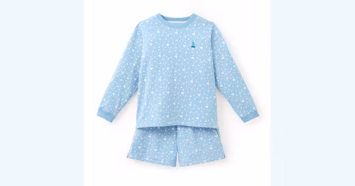 Pale-blue Sorcerer Mickey sweatshirt and shorts from Disney Store
