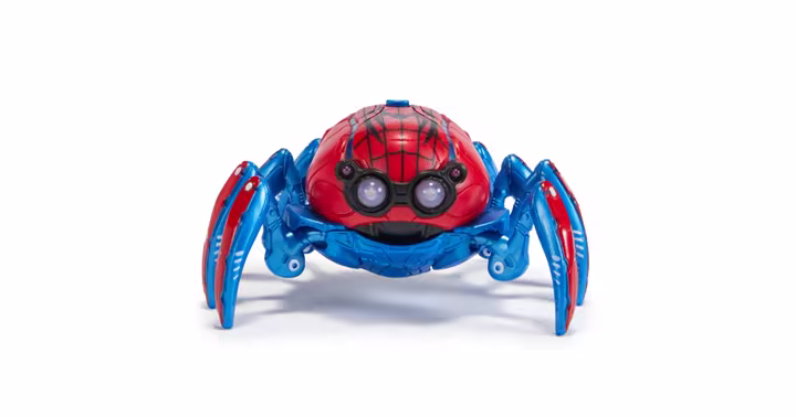 Red and black Spider-Man Mini Spider-Bot with eight blue legs