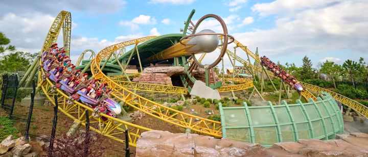 Stardust Racers coaster track at Universal Epic Universe