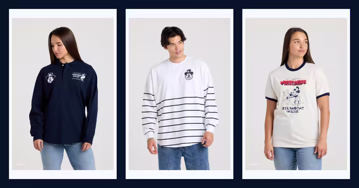 Three Steamboat Willie Disney shirts from Spirit Jersey