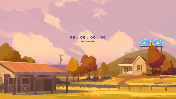 Taylor Swift store countdown with Toy Story-style TS billboard artwork