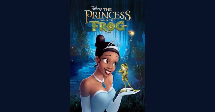Tiana and Prince Naveen on Disney's The Princess and the Frog poster