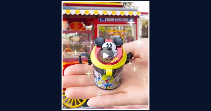 Mickey Mouse popcorn bucket capsule toy in an official Tokyo Disney Resort Goods preview