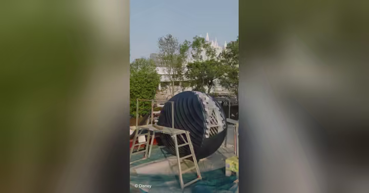 Space Mountain: Earthrise construction at Tokyo Disneyland