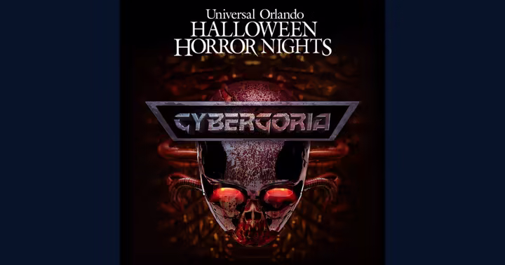 Cybergoria key art for Halloween Horror Nights 35 at Universal Orlando