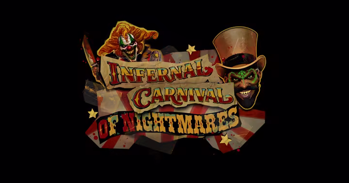 Jack the Clown and Dr. Oddfellow artwork for the Infernal Carnival of Nightmares scare zone