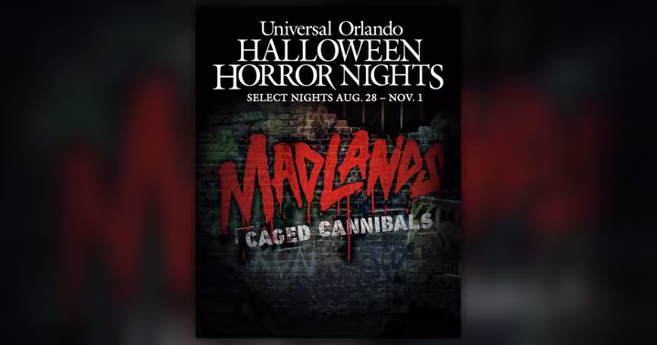 MADLANDS Caged Cannibals key art for Halloween Horror Nights 35
