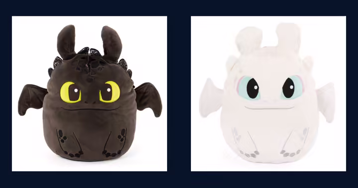 Universal-exclusive Toothless and Light Fury How to Train Your Dragon Squishmallows