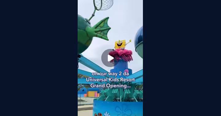 SpongeBob rides Jellyfish Fields Jamboree during Universal Kids Resort ride testing