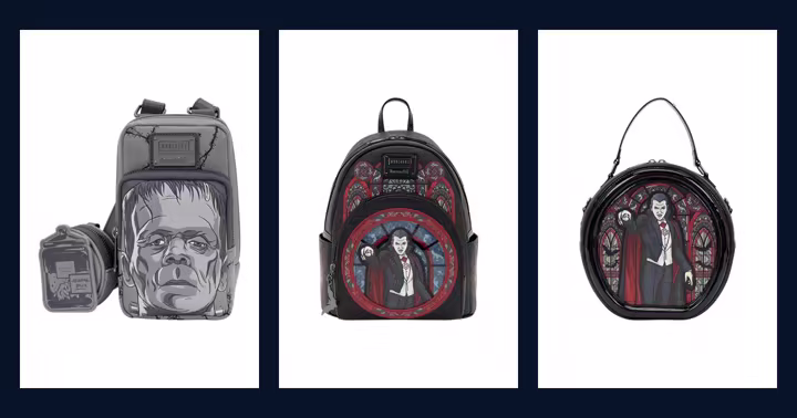 Frankenstein and Dracula Universal Monsters bags from Loungefly