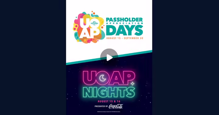 Universal Orlando Passholder Appreciation Days and UOAP Nights artwork
