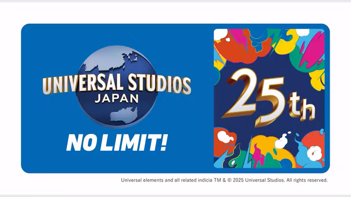 Universal Studios Japan NO LIMIT! 25th-anniversary graphic