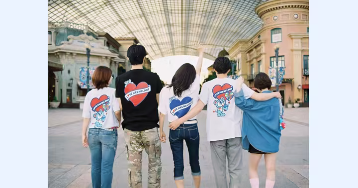 Angel Blue characters visit Universal Studios Japan in charity merchandise artwork