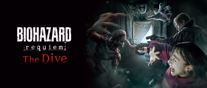 Promotional artwork for Resident Evil Requiem: The Dive at Universal Studios Japan.