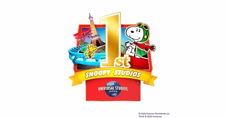 Snoopy Studios first-anniversary art from Universal Studios Japan