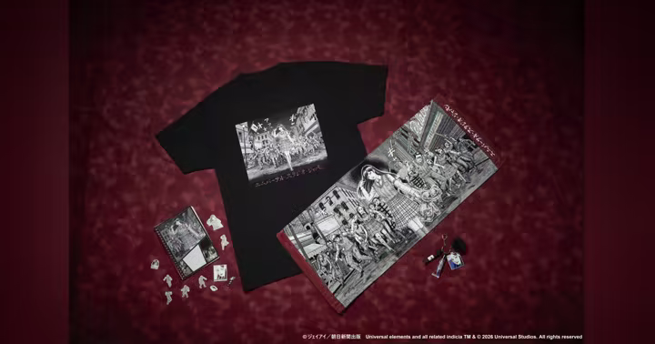 Street Zombies and Tomie merchandise lineup from Universal Studios Japan